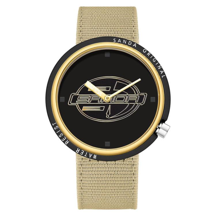 Orologio SANDA 3202 Slim Silent impermeabile fino a 3 ATM con cinturino in nylon, ideale per studenti.