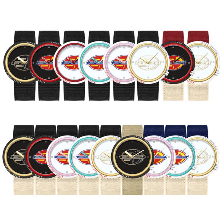 Orologio SANDA 3202 Slim Silent impermeabile fino a 3 ATM con cinturino in nylon, ideale per studenti.