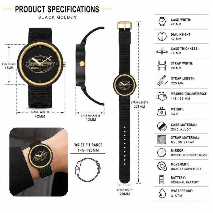 Orologio SANDA 3202 Slim Silent impermeabile fino a 3 ATM con cinturino in nylon, ideale per studenti.
