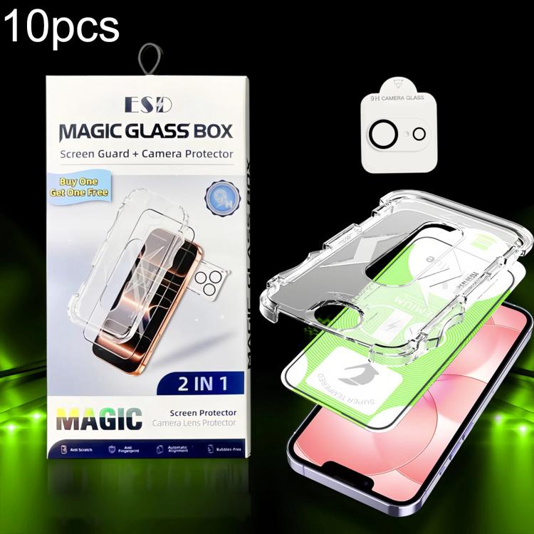 10 pezzi Pellicola in vetro temperato HD curva 5D facile da installare, antipolvere, con lente, For iPhone 17e / 16e, For iPhone 17 Pro Max, For iPhone 17 Pro, For iPhone 17, For iPhone Air, For iPhone 16 Pro Max, For iPhone 16 Pro, For iPhone 16 Plus ...