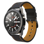 Per Samsung Galaxy Watch 3 Cinturino di ricambio per cinturino di ricambio in vera pelle con foro rotondo da 45 mm