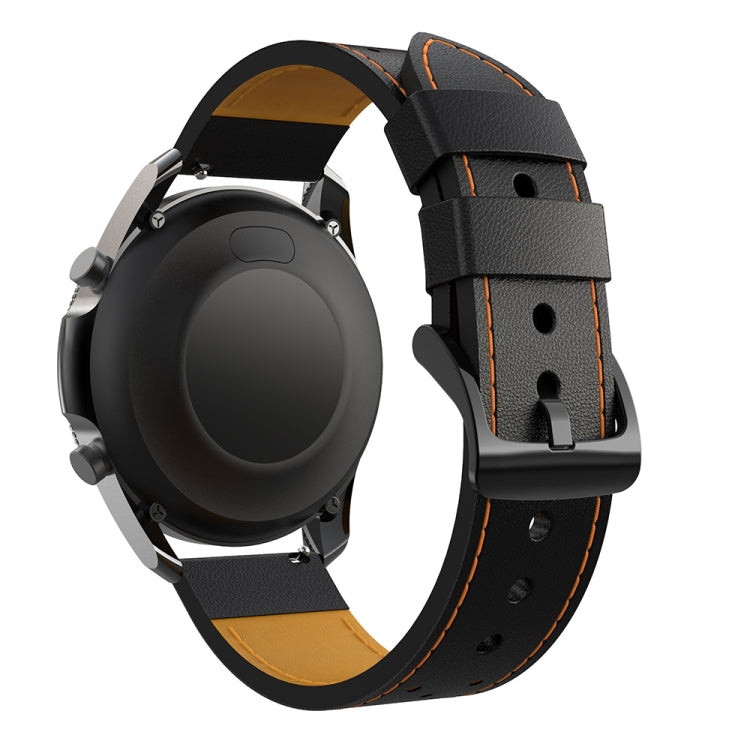 Per Samsung Galaxy Watch 3 Cinturino di ricambio per cinturino di ricambio in vera pelle con foro rotondo da 45 mm