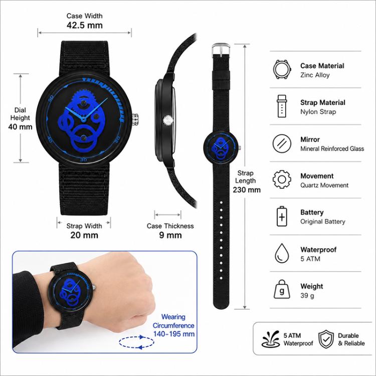 Orologio da studente SANDA 3216 dallo stile minimalista, impermeabile fino a 5 ATM, con cinturino in nylon.