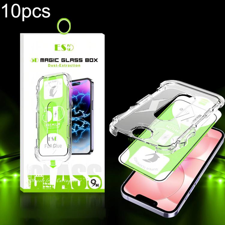 10 pellicole in vetro temperato HD curve 5D facili da installare per scatole antipolvere, For iPhone 17e / 16e / 14 / 13 Pro, For iPhone 17 Pro Max, For iPhone 17 Pro, For iPhone 17 / 16 Pro, For iPhone Air, For iPhone 16 Pro Max                       ...