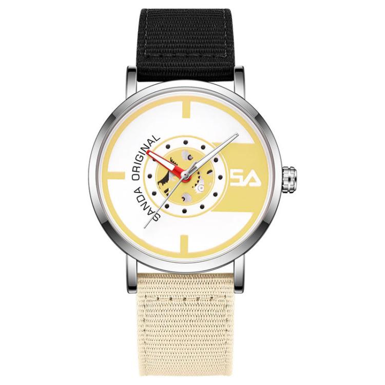Orologio da studente SANDA 3217 stile preppy, impermeabile fino a 5 ATM, con cinturino in nylon.