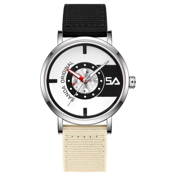 Orologio da studente SANDA 3217 stile preppy, impermeabile fino a 5 ATM, con cinturino in nylon.