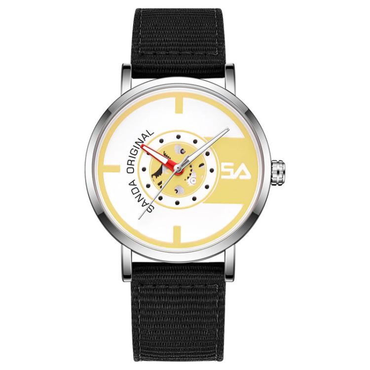 Orologio da studente SANDA 3217 stile preppy, impermeabile fino a 5 ATM, con cinturino in nylon.