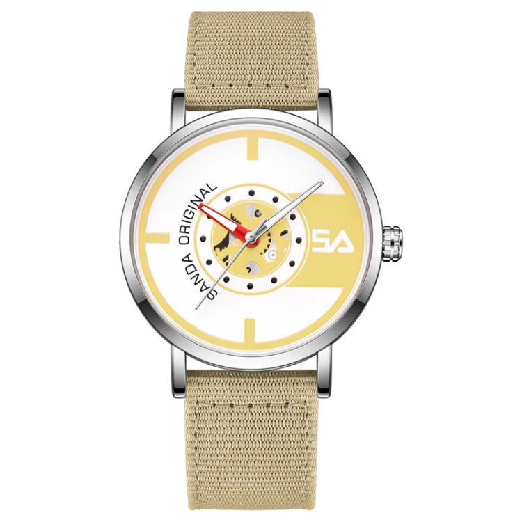 Orologio da studente SANDA 3217 stile preppy, impermeabile fino a 5 ATM, con cinturino in nylon.