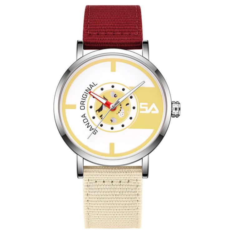 Orologio da studente SANDA 3217 stile preppy, impermeabile fino a 5 ATM, con cinturino in nylon.