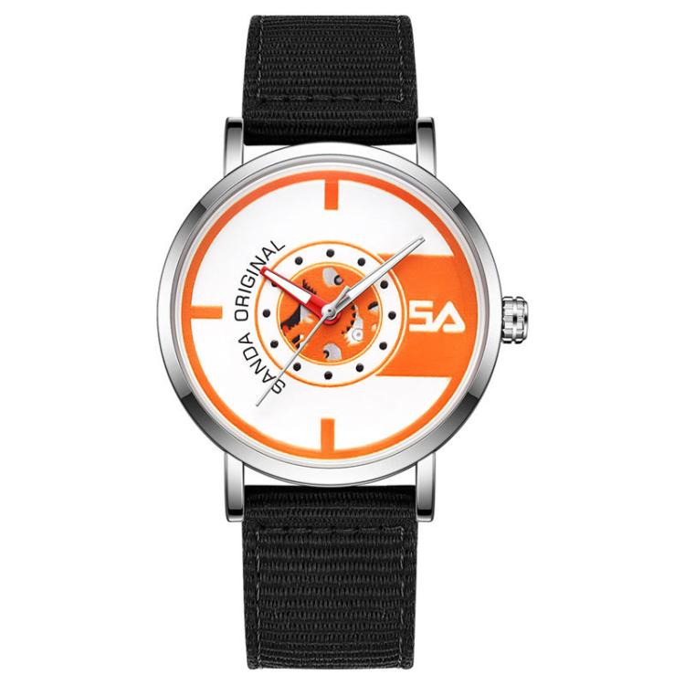Orologio da studente SANDA 3217 stile preppy, impermeabile fino a 5 ATM, con cinturino in nylon.