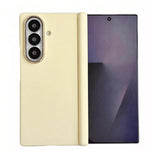 Custodia per telefono in PC con doppio magnete centrale, protezione per la cornice dell'obiettivo, sensazione al tatto simile alla pelle, asse centrale., For Galaxy Z Fold7 5G, For Galaxy Z Fold6, For Galaxy Z Fold5