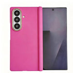 Custodia per telefono in PC con doppio magnete centrale, protezione per la cornice dell'obiettivo, sensazione al tatto simile alla pelle, asse centrale., For Galaxy Z Fold7 5G, For Galaxy Z Fold6, For Galaxy Z Fold5