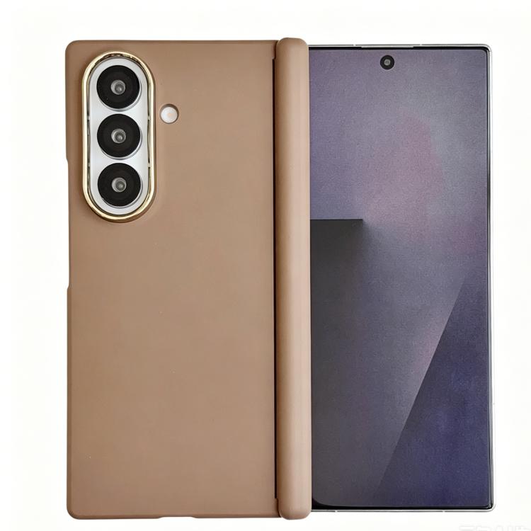 Custodia per telefono in PC con doppio magnete centrale, protezione per la cornice dell'obiettivo, sensazione al tatto simile alla pelle, asse centrale., For Galaxy Z Fold7 5G, For Galaxy Z Fold6, For Galaxy Z Fold5