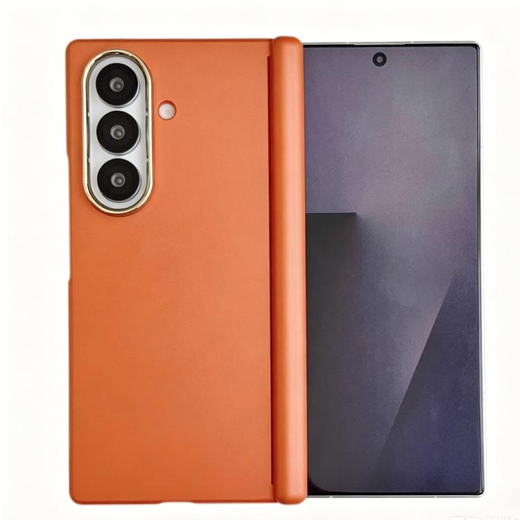 Custodia per telefono in PC con doppio magnete centrale, protezione per la cornice dell'obiettivo, sensazione al tatto simile alla pelle, asse centrale., For Galaxy Z Fold7 5G, For Galaxy Z Fold6, For Galaxy Z Fold5