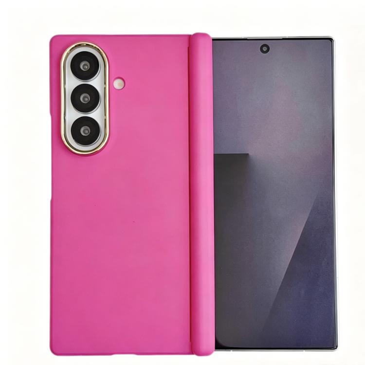 Custodia per telefono in PC con doppio magnete centrale, protezione per la cornice dell'obiettivo, sensazione al tatto simile alla pelle, asse centrale., For Galaxy Z Fold7 5G, For Galaxy Z Fold6, For Galaxy Z Fold5