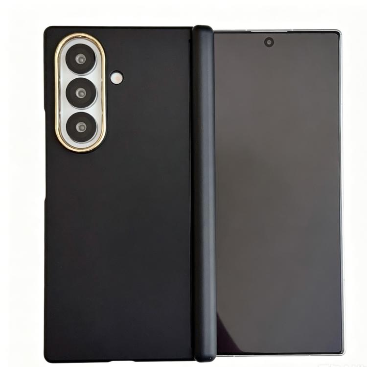 Custodia per telefono in PC con doppio magnete centrale, protezione per la cornice dell'obiettivo, sensazione al tatto simile alla pelle, asse centrale., For Galaxy Z Fold7 5G, For Galaxy Z Fold6, For Galaxy Z Fold5