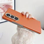 Custodia per telefono in PC con doppio magnete centrale, protezione per la cornice dell'obiettivo, sensazione al tatto simile alla pelle, asse centrale., For Galaxy Z Fold7 5G, For Galaxy Z Fold6, For Galaxy Z Fold5