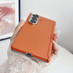 Custodia per telefono in PC con doppio magnete centrale, protezione per la cornice dell'obiettivo, sensazione al tatto simile alla pelle, asse centrale., For Galaxy Z Fold7 5G, For Galaxy Z Fold6, For Galaxy Z Fold5