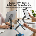 Supporto da tavolo pieghevole Yesido C302 con rotazione a 360 gradi e 3 assi per tablet e smartphone., C302