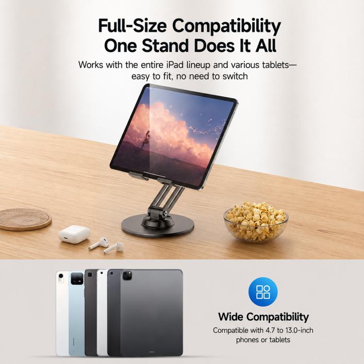 Supporto da tavolo pieghevole Yesido C302 con rotazione a 360 gradi e 3 assi per tablet e smartphone., C302