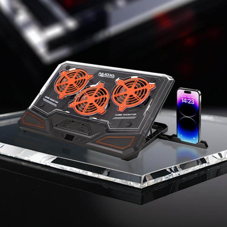 NUOXI C500 Triple Fan Transparent Colorful Panel Laptop Cooler with Four-Speed ??Fan Adjustment