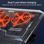 NUOXI C500 Triple Fan Transparent Colorful Panel Laptop Cooler with Four-Speed ??Fan Adjustment