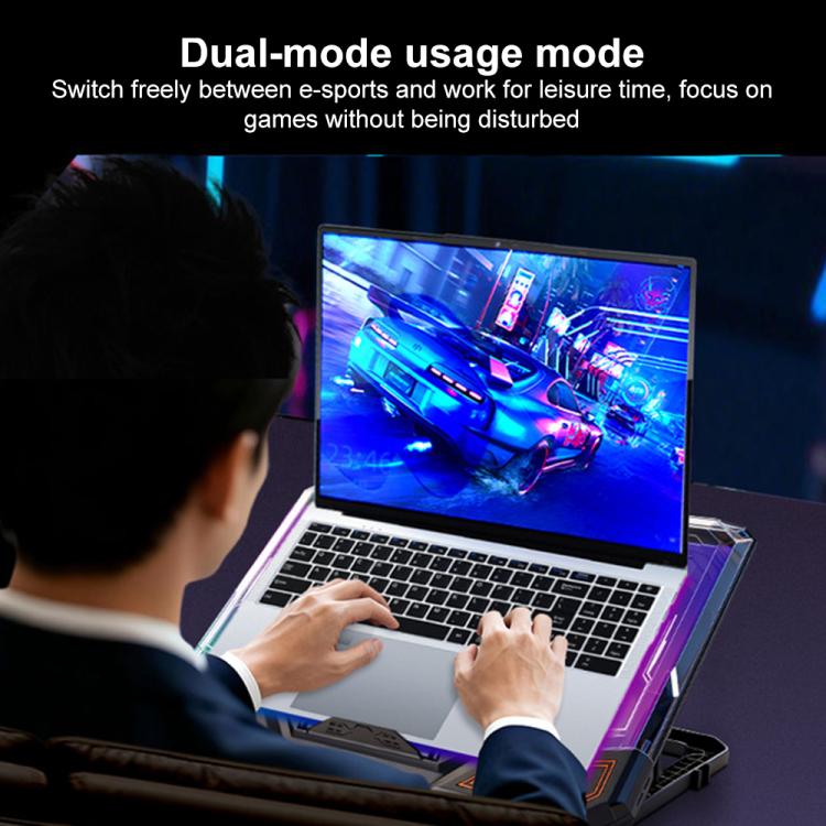 NUOXI C500 Triple Fan Transparent Colorful Panel Laptop Cooler with Four-Speed ??Fan Adjustment
