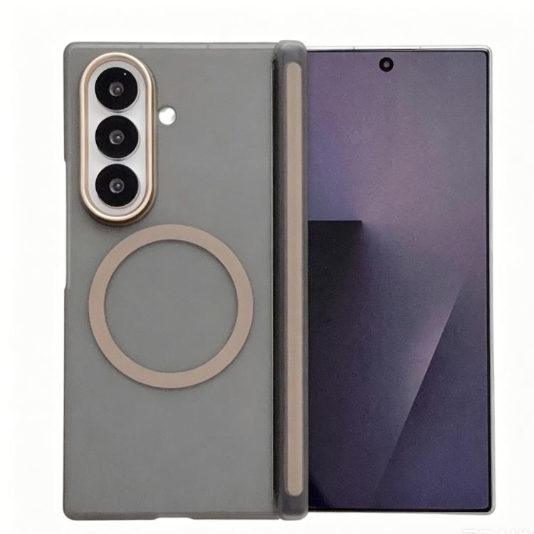 Custodia magnetica satinata per telefono con protezione per obiettivo e cornice, For Galaxy Z Fold6, For Galaxy Z Fold5