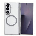 Custodia magnetica satinata per telefono con protezione per obiettivo e cornice, For Galaxy Z Fold6, For Galaxy Z Fold5