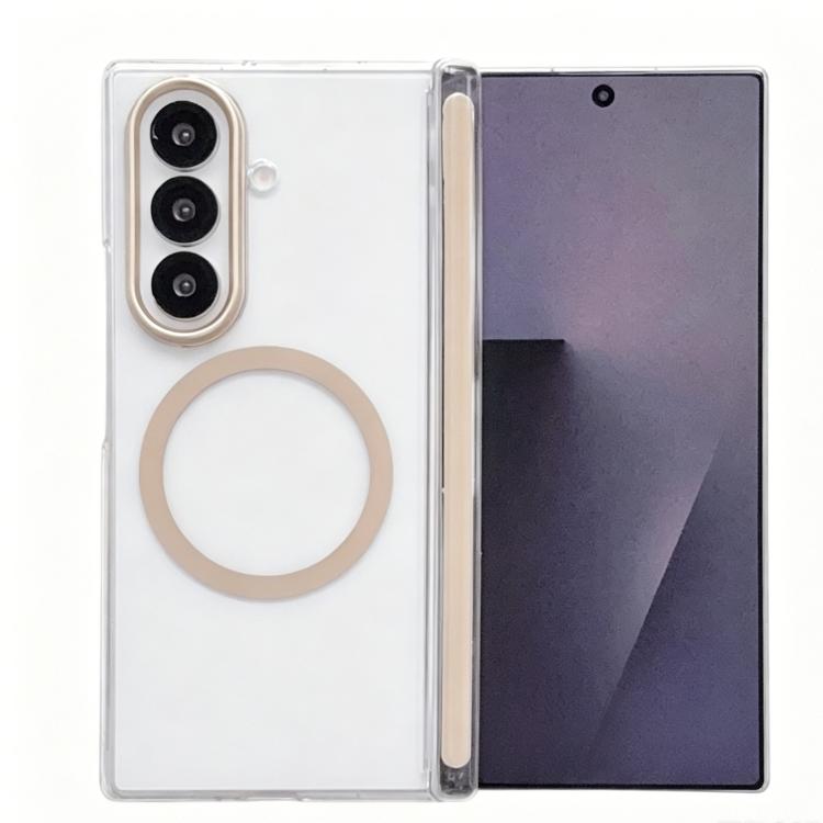 Custodia magnetica satinata per telefono con protezione per obiettivo e cornice, For Galaxy Z Fold6, For Galaxy Z Fold5
