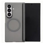 Custodia magnetica satinata per telefono con protezione per obiettivo e cornice, For Galaxy Z Fold6, For Galaxy Z Fold5
