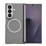 Custodia magnetica satinata per telefono con protezione per obiettivo e cornice, For Galaxy Z Fold6, For Galaxy Z Fold5