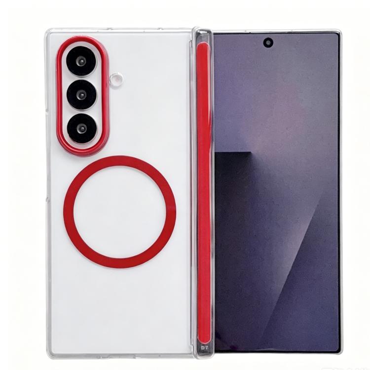 Custodia magnetica satinata per telefono con protezione per obiettivo e cornice, For Galaxy Z Fold6, For Galaxy Z Fold5