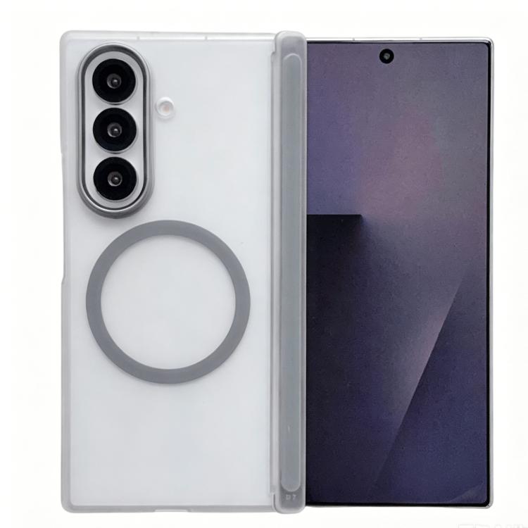 Custodia magnetica satinata per telefono con protezione per obiettivo e cornice, For Galaxy Z Fold6, For Galaxy Z Fold5