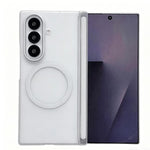 Custodia magnetica satinata per telefono con protezione per obiettivo e cornice, For Galaxy Z Fold6, For Galaxy Z Fold5