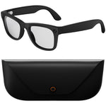 Occhiali intelligenti HD5 Ultra con doppia lente e intelligenza artificiale per la traduzione automatica, dotati di fotocamera HD da 8 MP, registrazione video, trasmissione Wi-Fi e assistente vocale AI.