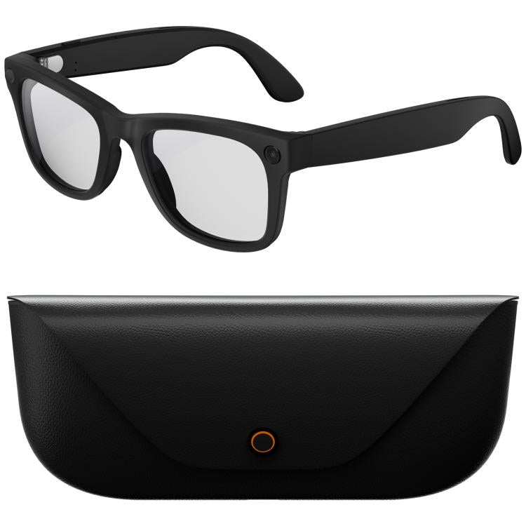 Occhiali intelligenti HD5 Ultra con doppia lente e intelligenza artificiale per la traduzione automatica, dotati di fotocamera HD da 8 MP, registrazione video, trasmissione Wi-Fi e assistente vocale AI.