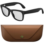 Occhiali intelligenti HD5 Ultra con doppia lente e intelligenza artificiale per la traduzione automatica, dotati di fotocamera HD da 8 MP, registrazione video, trasmissione Wi-Fi e assistente vocale AI.