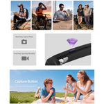 Occhiali intelligenti HD5 Ultra con doppia lente e intelligenza artificiale per la traduzione automatica, dotati di fotocamera HD da 8 MP, registrazione video, trasmissione Wi-Fi e assistente vocale AI.