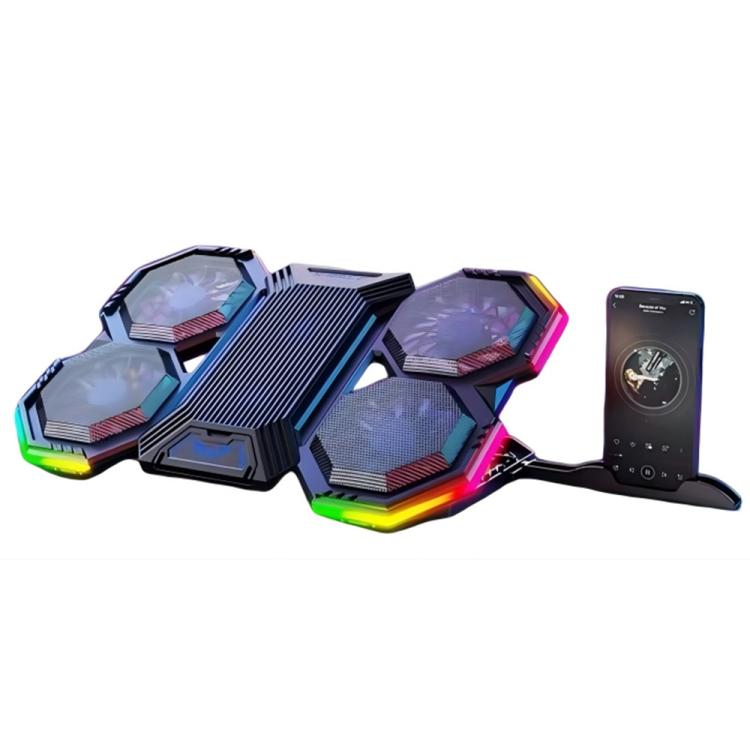 NUOXI F32 6-Level Height Adjustable RGB Laptop Cooler, With Semiconductor Cooling, Without Semiconductor Cooling