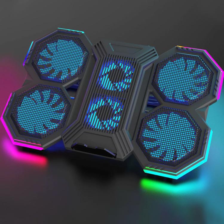 NUOXI F32 6-Level Height Adjustable RGB Laptop Cooler, With Semiconductor Cooling, Without Semiconductor Cooling