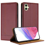 Custodia per telefono in ecopelle vegana antigraffio con design a cuciture., For Galaxy A35 5G, For Galaxy A05, For Galaxy A05s