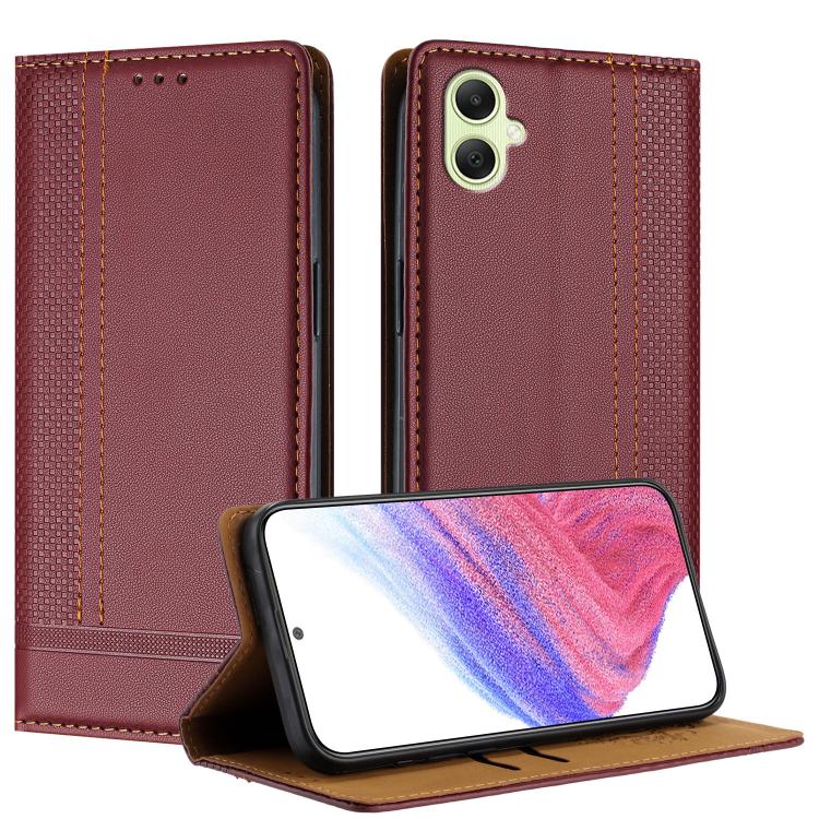 Custodia per telefono in ecopelle vegana antigraffio con design a cuciture., For Galaxy A35 5G, For Galaxy A05, For Galaxy A05s