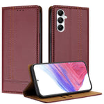 Custodia per telefono in ecopelle vegana antigraffio con design a cuciture., For Galaxy A35 5G, For Galaxy A05, For Galaxy A05s