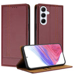 Custodia per telefono in ecopelle vegana antigraffio con design a cuciture., For Galaxy A17 5G/4G, For Galaxy A07 5G/4G, For Galaxy A06 5G/4G