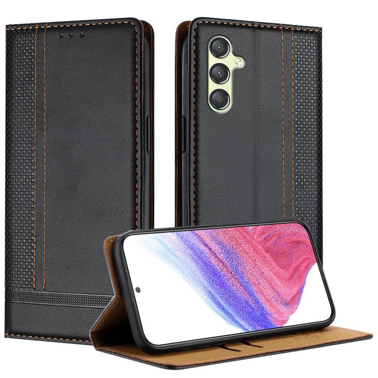 Custodia per telefono in ecopelle vegana antigraffio con design a cuciture., For Galaxy A25 5G, For Galaxy A24 4G, For Galaxy A34 5G