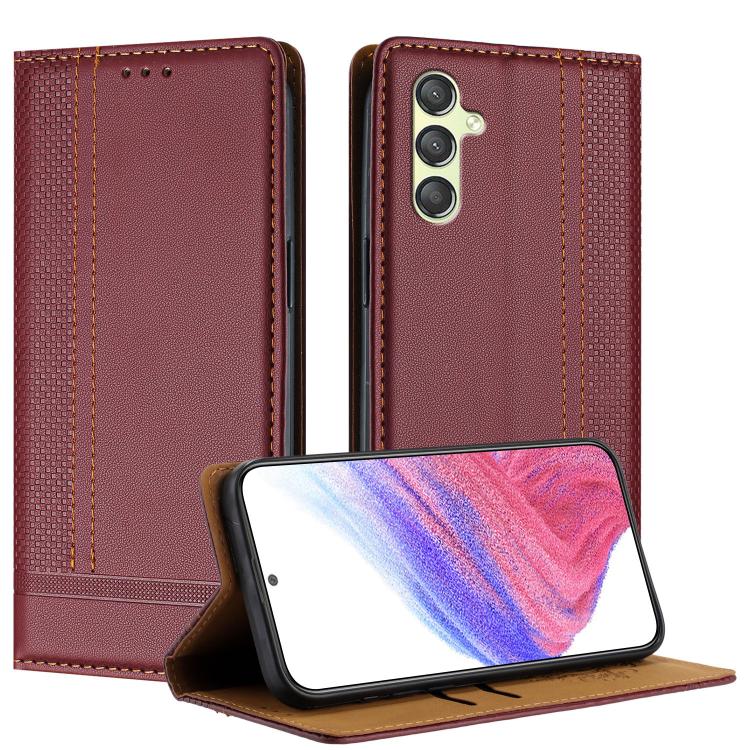 Custodia per telefono in ecopelle vegana antigraffio con design a cuciture., For Galaxy A25 5G, For Galaxy A24 4G, For Galaxy A34 5G