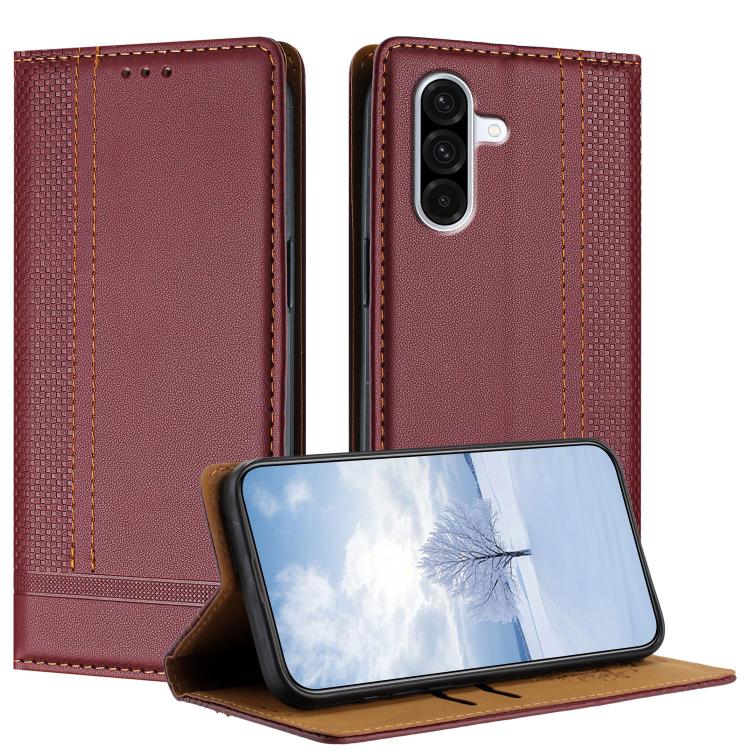 Custodia per telefono in ecopelle vegana antigraffio con design a cuciture., For Galaxy A57 5G, For Galaxy A37 5G, For Galaxy A27 5G