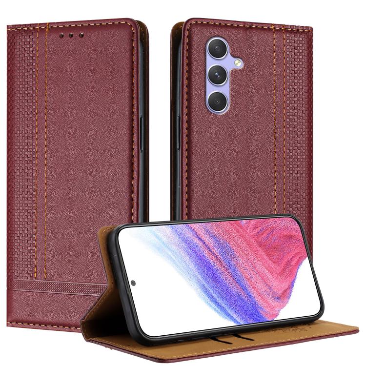 Custodia per telefono in ecopelle vegana antigraffio con design a cuciture., For Galaxy A54 5G
