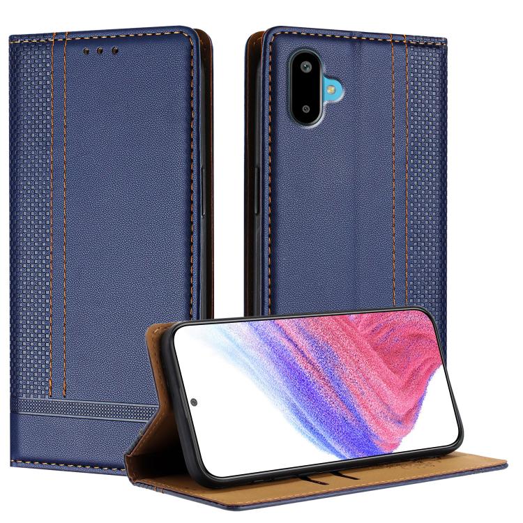 Custodia per telefono in ecopelle vegana antigraffio con design a cuciture., For Galaxy F16 5G, For Galaxy F06 5G